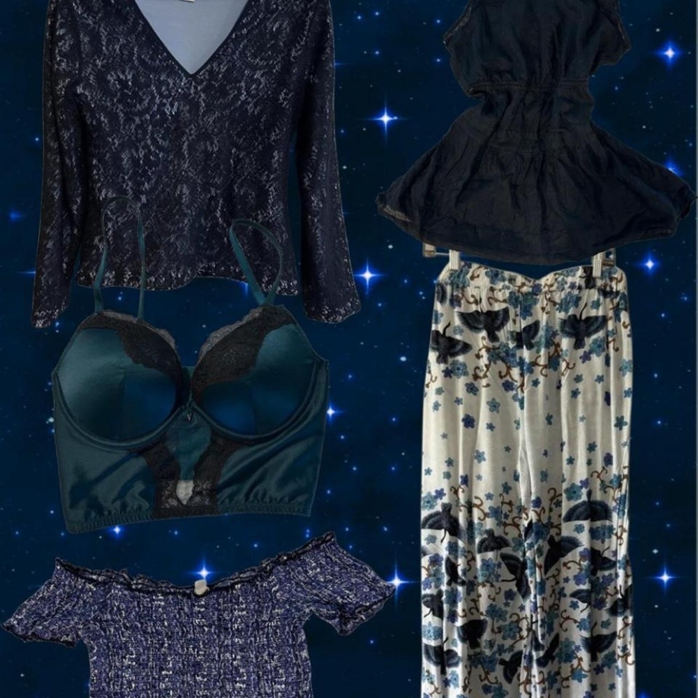 Blue Whimsy Goth Y2K Witch Core Bundle (S/M)